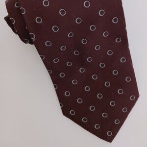 Giorgio Armani Collezioni Men's Necktie Maroon Geometric Circles